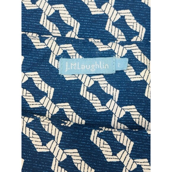 J.McLaughlin Size L Ruched Catalina Cloth Geometric Print Sheath Dress Feminine - Picture 7 of 7